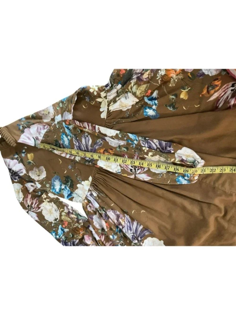 Molo Girls Cordelle Dark Mustard Dress w Print of Flowers floral Ages 11-12